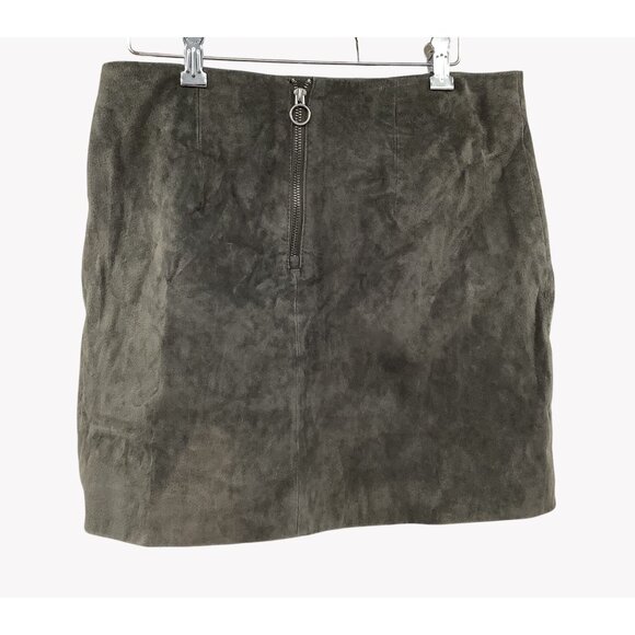 NWT BlankNYC Suede Mini Skirt With Back Zip Closure Size 30/L Olive Green - Picture 3 of 7